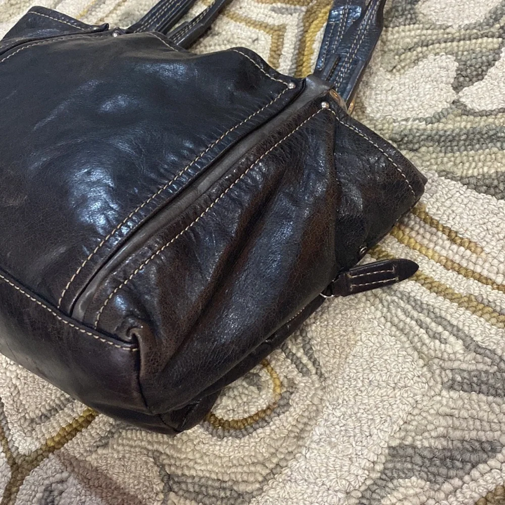 💕 Luana Italian leather large black top handle satchel bag 💕